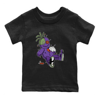Jordan 4 Canyon Purple unique Halloween sneaker tee Voodoo Doll Sneaker Tees Jordan 4 Canyon Purple Sneaker Release Tees Kids Shirts