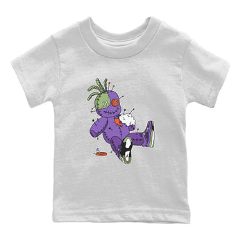 Jordan 4 Canyon Purple unique Halloween sneaker tee Voodoo Doll Sneaker Tees Jordan 4 Canyon Purple Sneaker Release Tees Kids Shirts