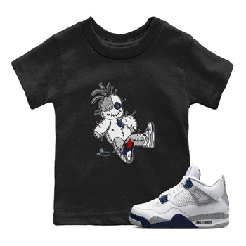 Jordan 4 Midnight Navy unique Halloween sneaker tee Voodoo Doll Sneaker Tees Jordan 4 Midnight Navy Sneaker Release Tees Kids Shirts