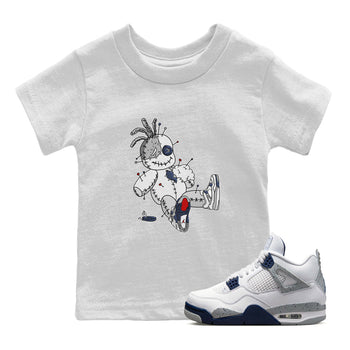 Jordan 4 Midnight Navy unique Halloween sneaker tee Voodoo Doll Sneaker Tees Jordan 4 Midnight Navy Sneaker Release Tees Kids Shirts