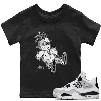 Jordan 4 Military Black unique Halloween sneaker tee Voodoo Doll Sneaker Tees Jordan 4 Military Black Sneaker Release Tees Kids Shirts