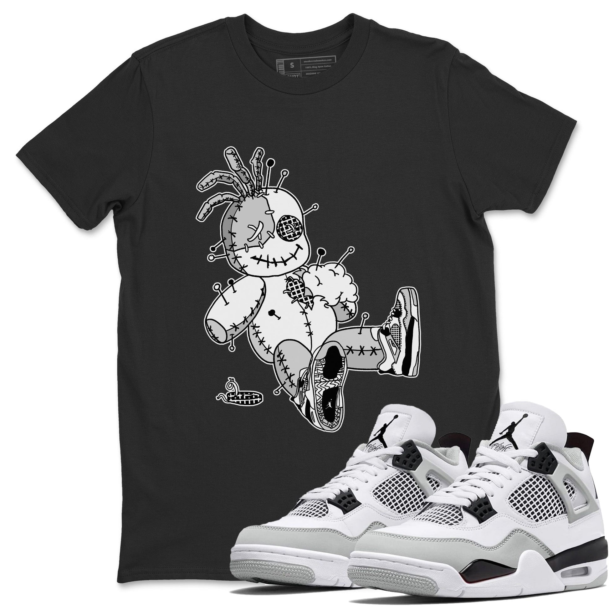 Jordan 4 Military Black unique Halloween sneaker tee Voodoo Doll Sneaker Tees Jordan 4 Military Black Sneaker Release Tees Unisex Shirts