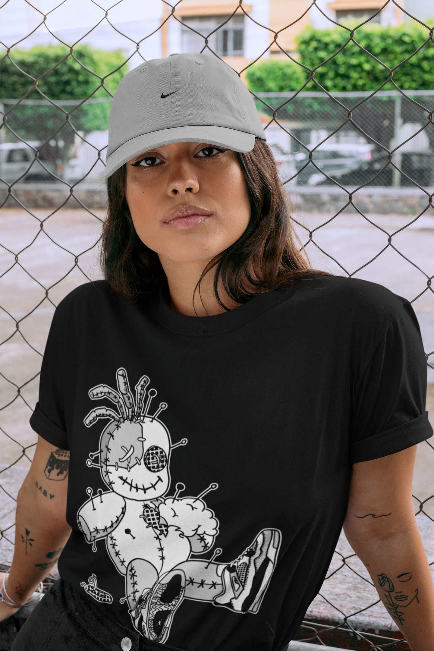 Jordan 4 Military Black unique Halloween sneaker tee Voodoo Doll Sneaker Tees Jordan 4 Military Black Sneaker Release Tees Unisex Shirts