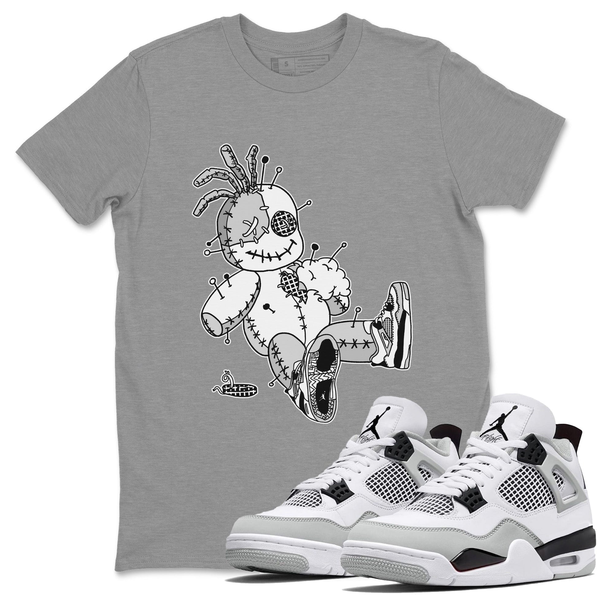 Jordan 4 Military Black unique Halloween sneaker tee Voodoo Doll Sneaker Tees Jordan 4 Military Black Sneaker Release Tees Unisex Shirts