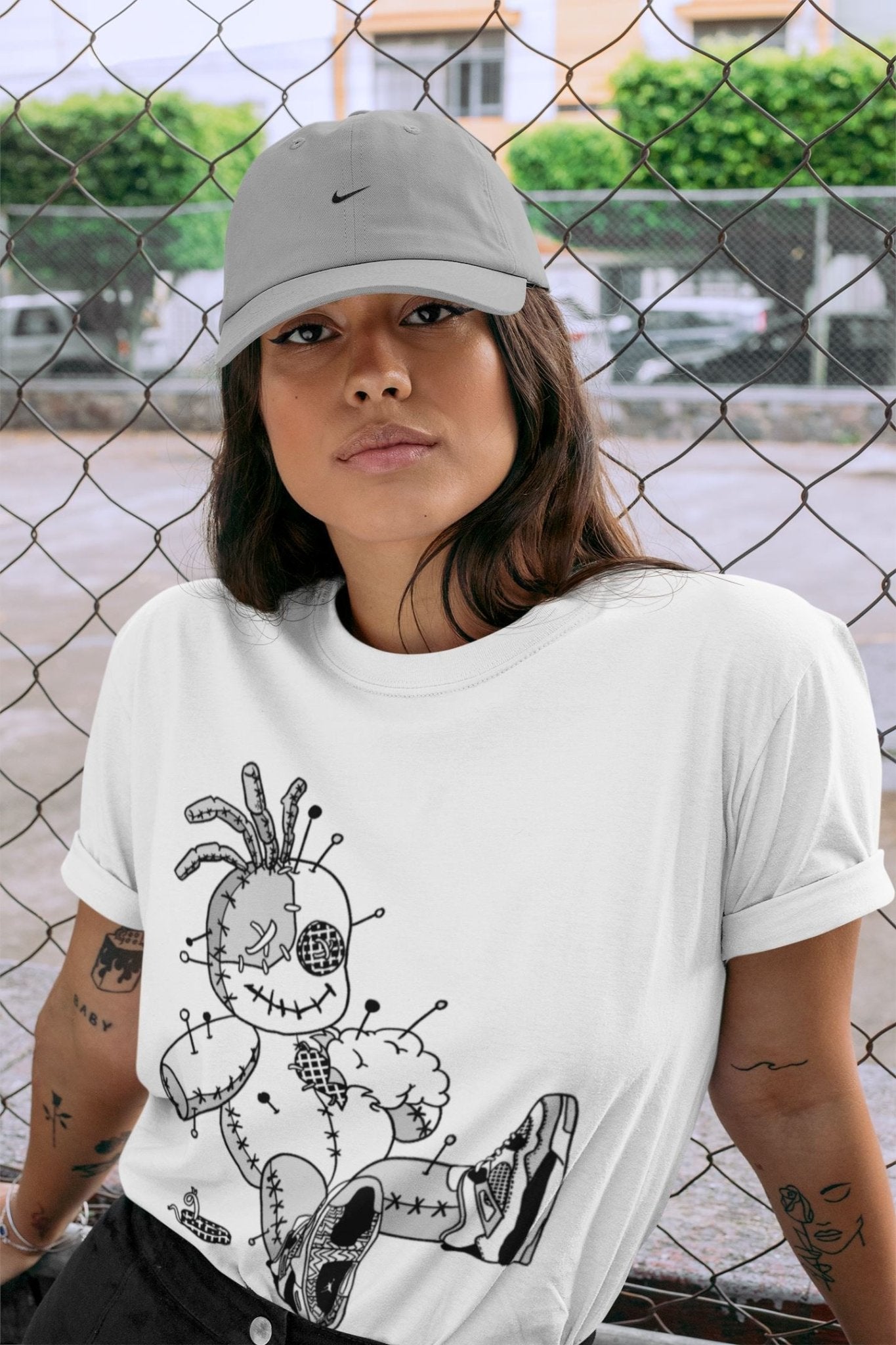 Jordan 4 Military Black unique Halloween sneaker tee Voodoo Doll Sneaker Tees Jordan 4 Military Black Sneaker Release Tees Unisex Shirts