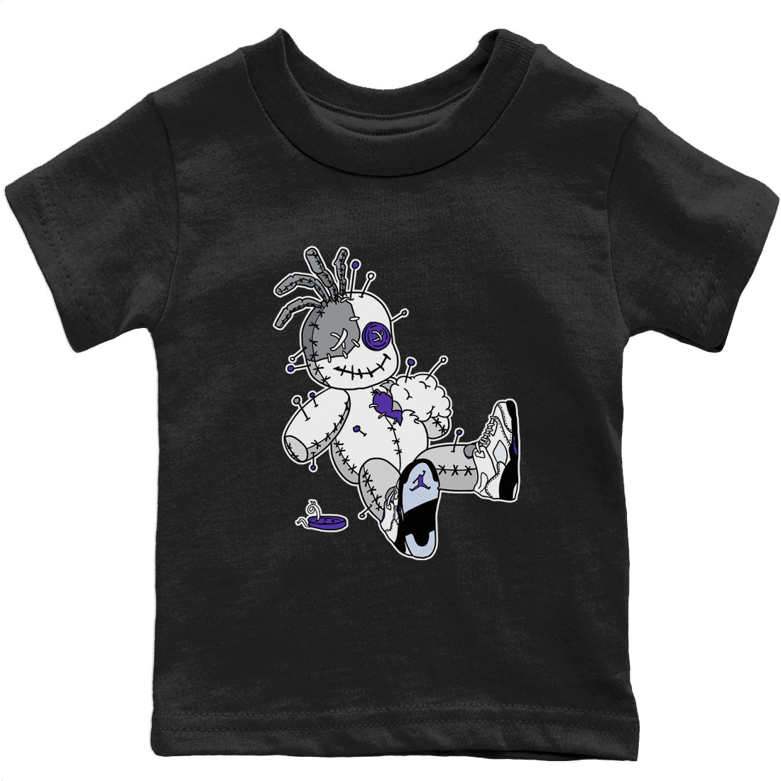 Jordan 5 Concord unique Halloween sneaker tee Voodoo Doll Sneaker Tees Jordan 5 Concord Sneaker Release Tees Kids Shirts