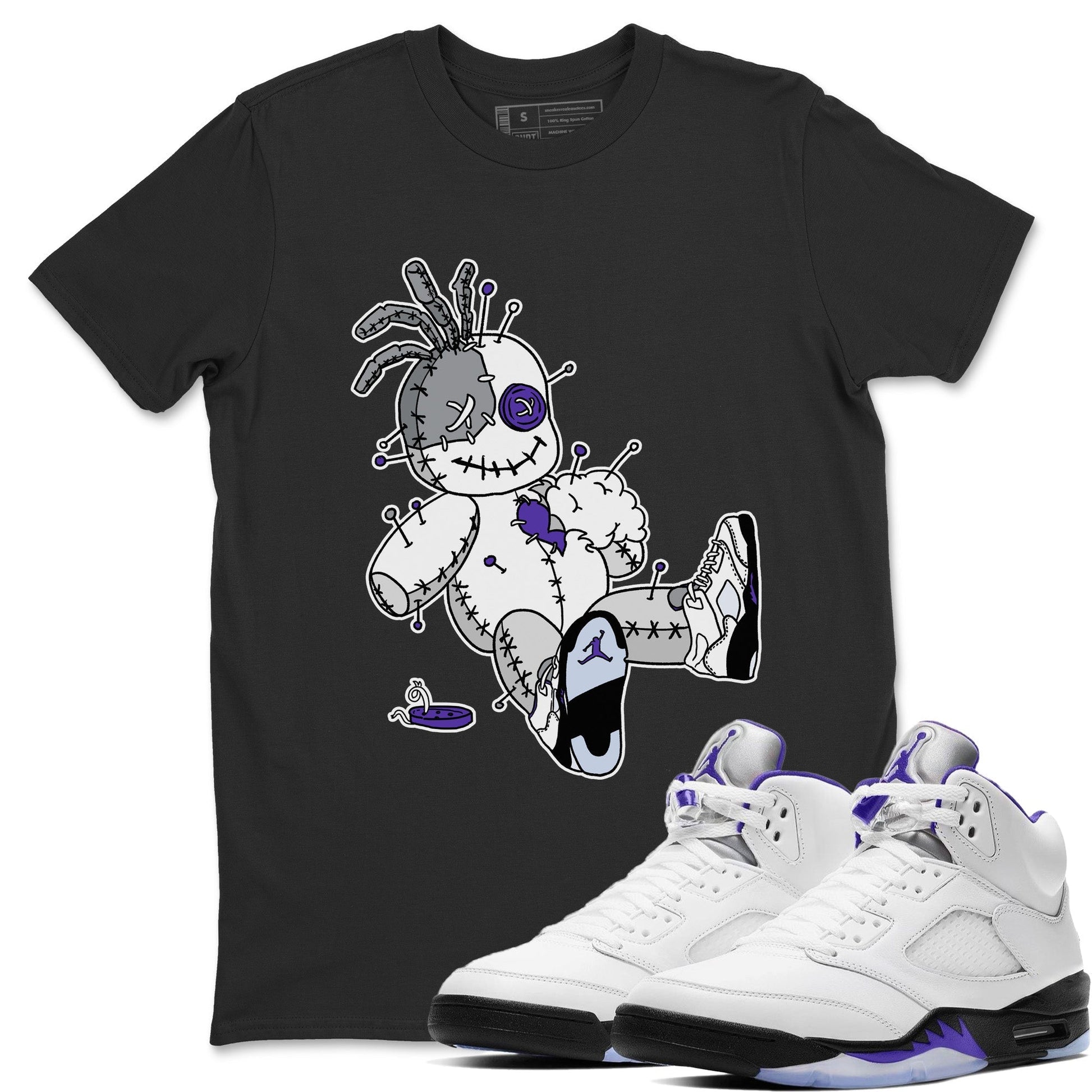 Jordan 5 Concord unique Halloween sneaker tee Voodoo Doll Sneaker Tees Jordan 5 Concord Sneaker Release Tees Unisex Shirts