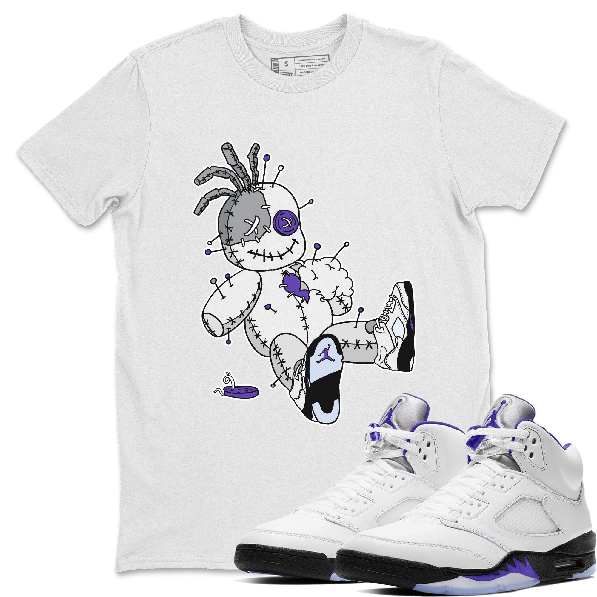 Jordan 5 Concord unique Halloween sneaker tee Voodoo Doll Sneaker Tees Jordan 5 Concord Sneaker Release Tees Unisex Shirts