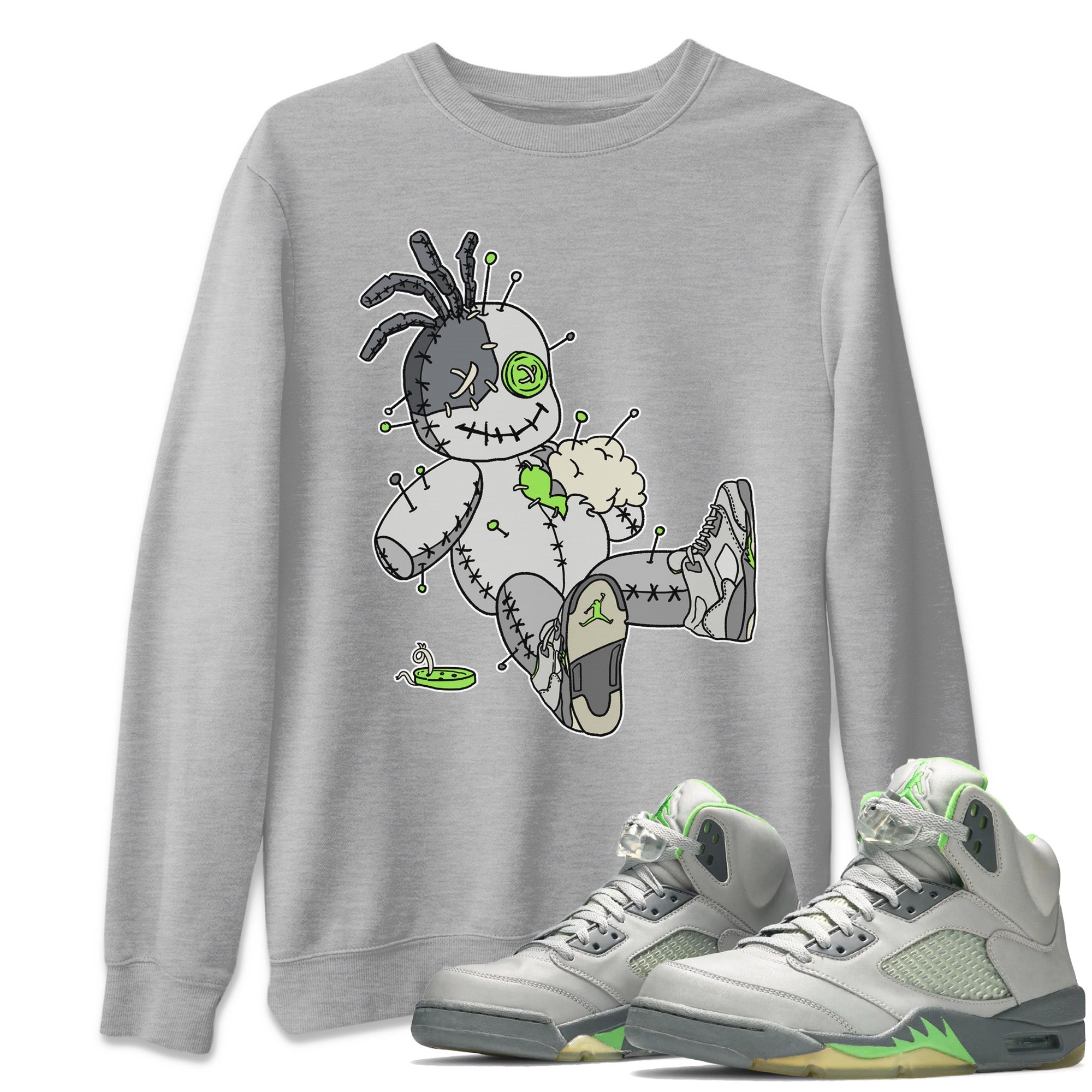 Jordan 5 Green Bean unique Halloween sneaker tee Voodoo Doll Sneaker Tees Jordan 5 Green Bean Sneaker Release Tees Unisex Shirts