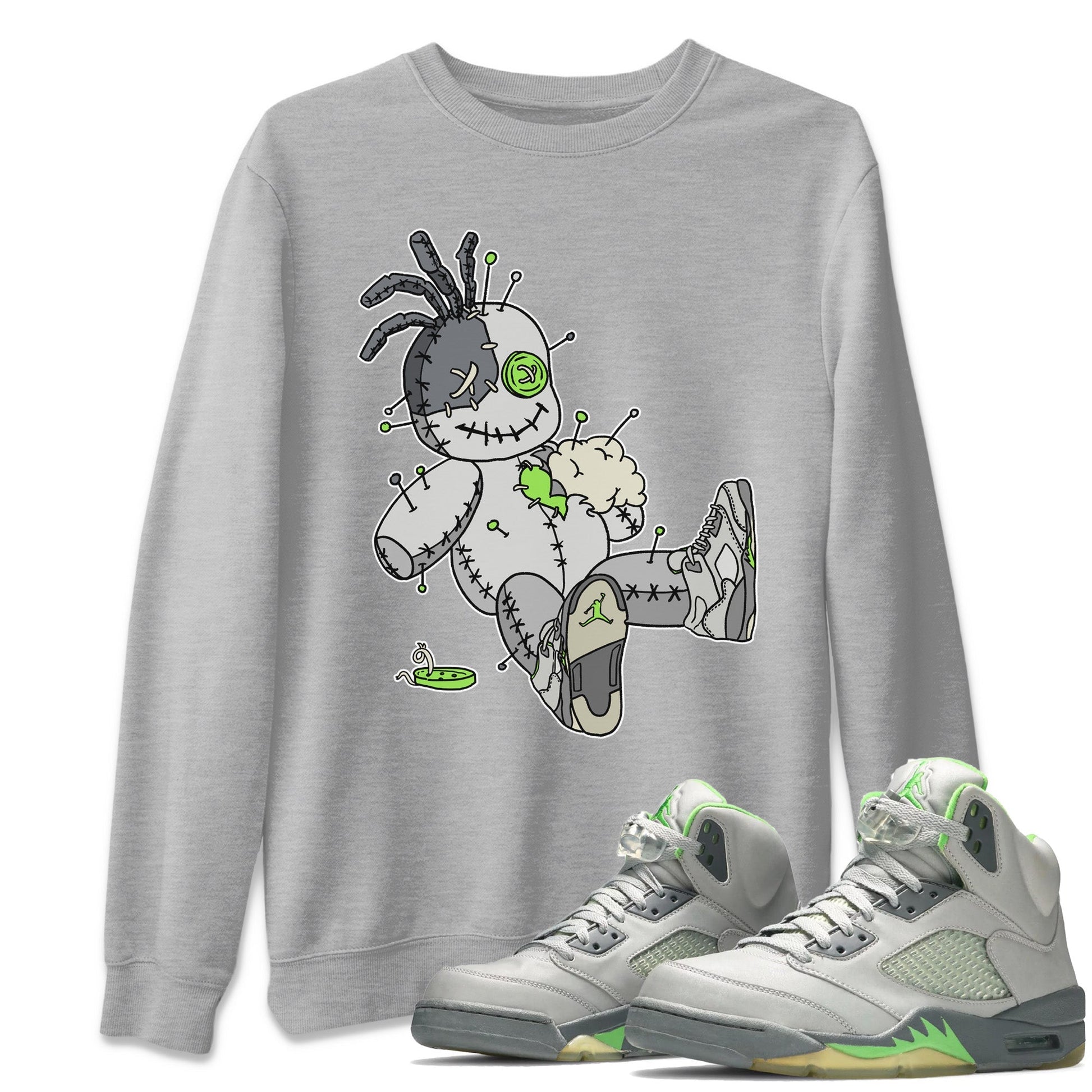 Jordan 5 Green Bean unique Halloween sneaker tee Voodoo Doll Sneaker Tees Jordan 5 Green Bean Sneaker Release Tees Unisex Shirts