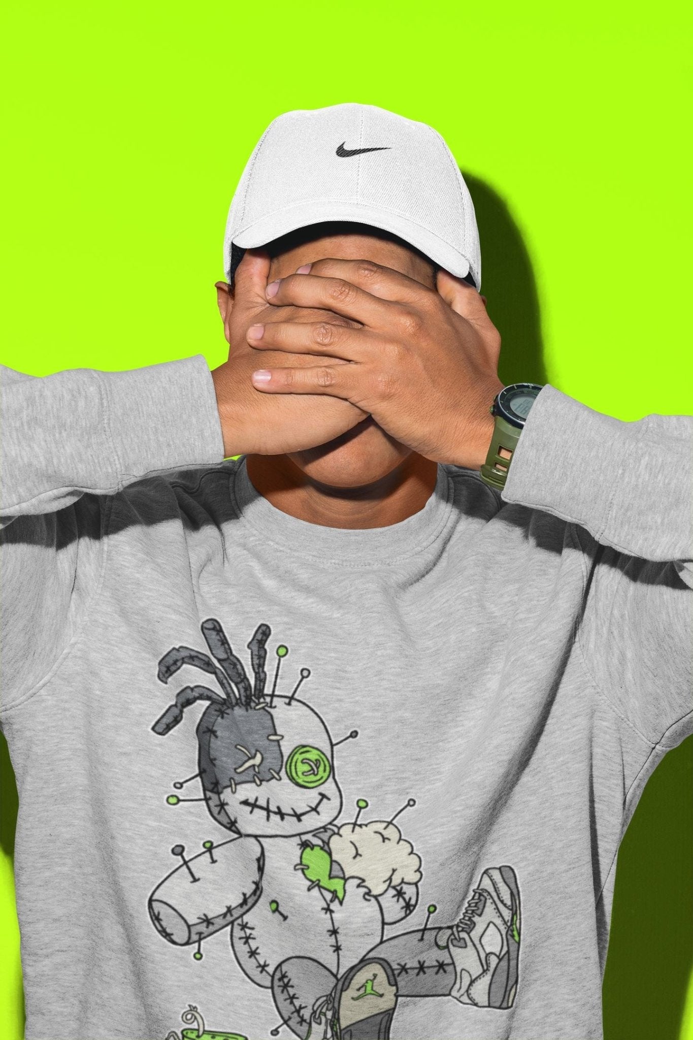 Jordan 5 Green Bean unique Halloween sneaker tee Voodoo Doll Sneaker Tees Jordan 5 Green Bean Sneaker Release Tees Unisex Shirts