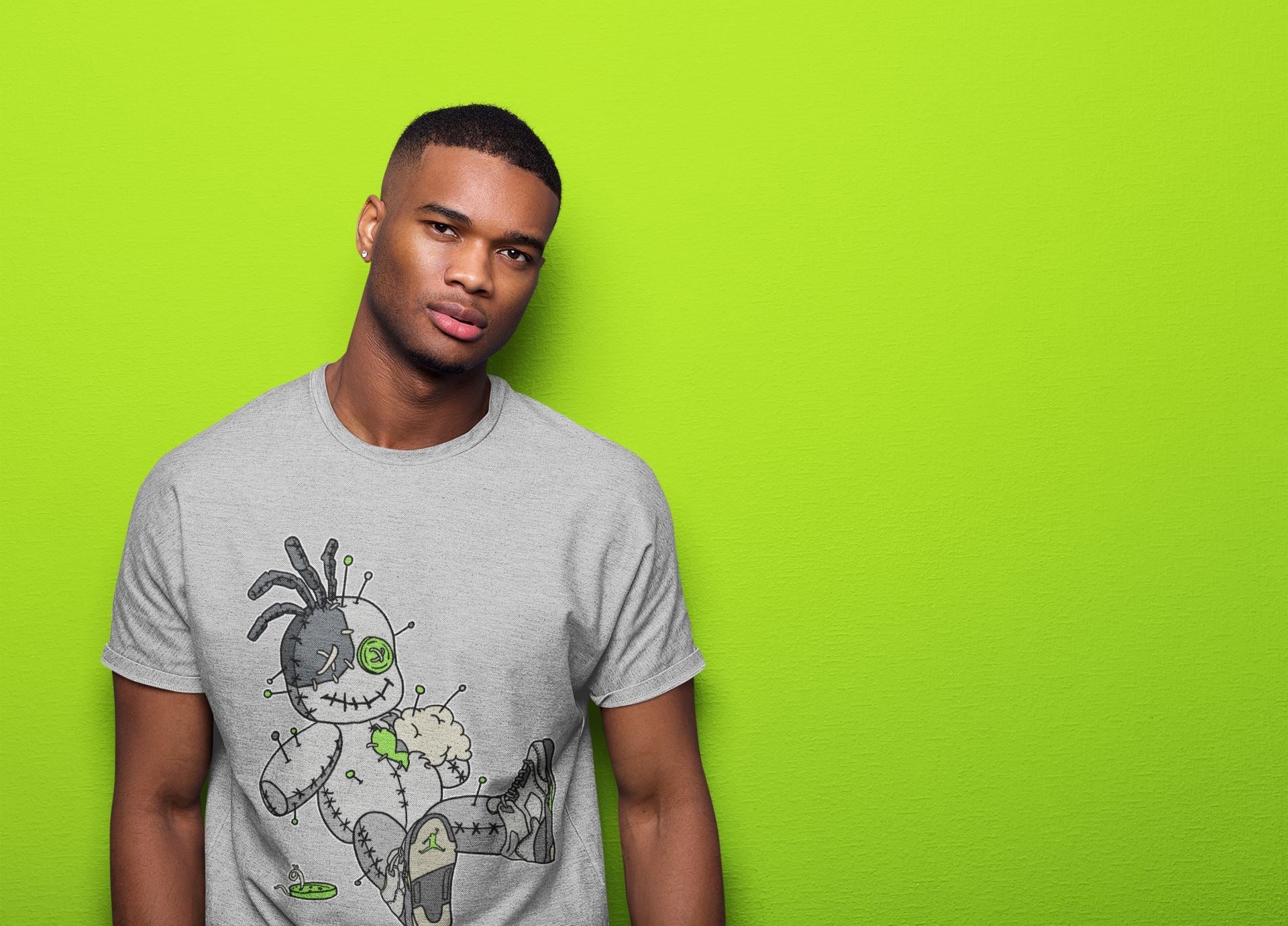 Jordan 5 Green Bean unique Halloween sneaker tee Voodoo Doll Sneaker Tees Jordan 5 Green Bean Sneaker Release Tees Unisex Shirts