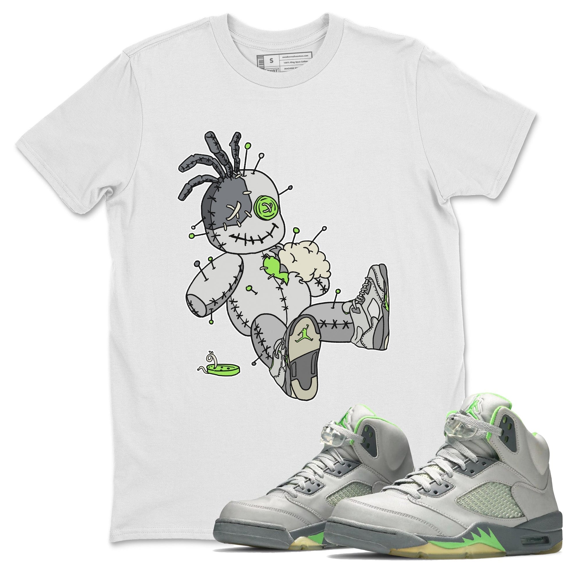 Jordan 5 Green Bean unique Halloween sneaker tee Voodoo Doll Sneaker Tees Jordan 5 Green Bean Sneaker Release Tees Unisex Shirts