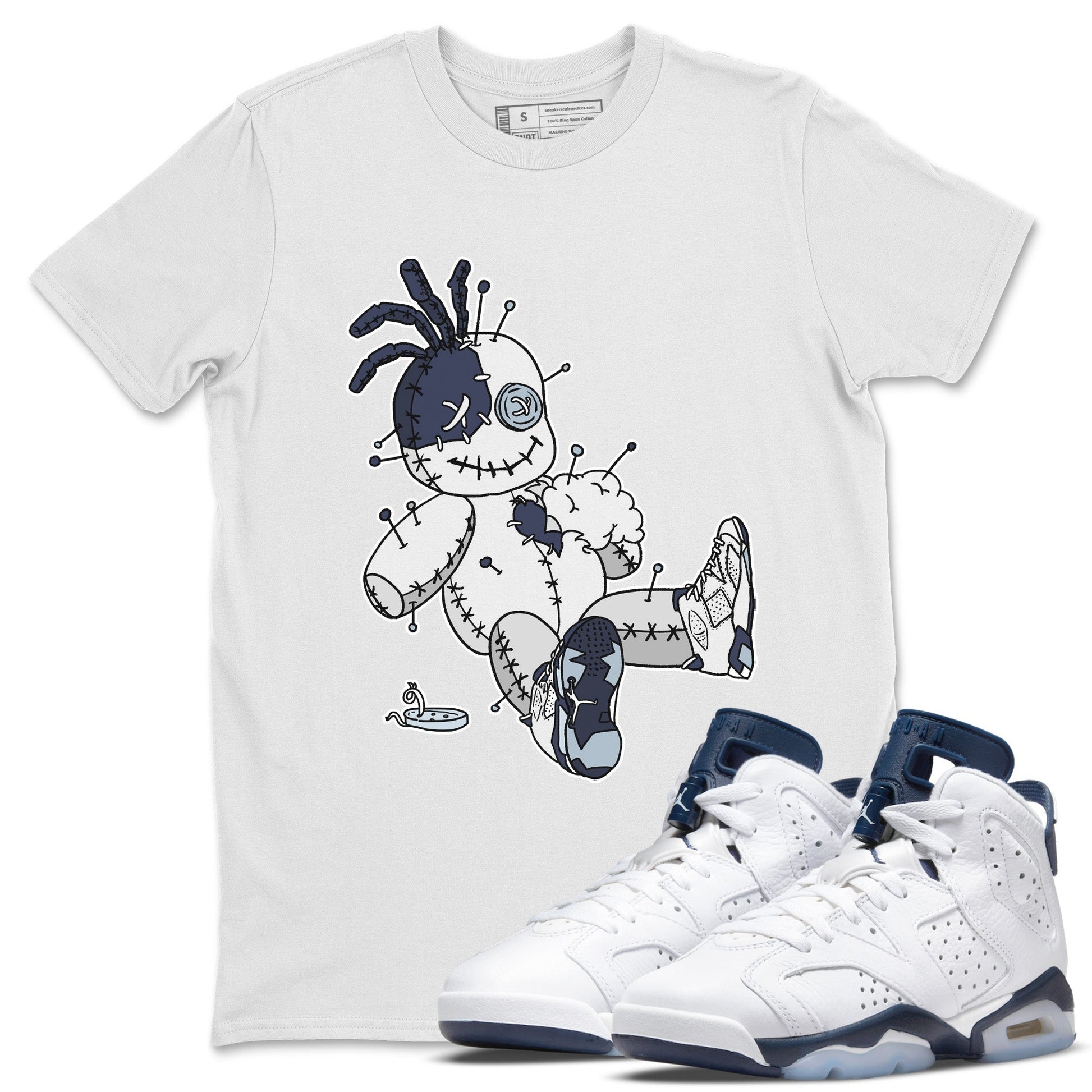 Jordan 6 Midnight Navy Sneaker Match Tees Voodoo Doll Sneaker Tees Jordan 6 Midnight Navy Sneaker Release Tees Unisex Shirts