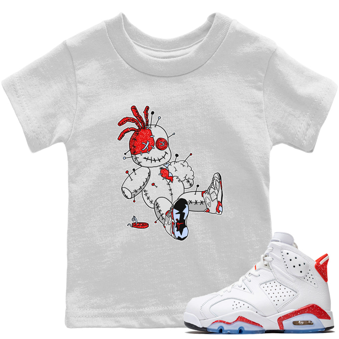 Jordan 6 Red Velvet Cookies unique Halloween sneaker tee Voodoo Doll Sneaker Tees Jordan 6 Red Velvet Cookies Sneaker Release Tees Kids Shirts