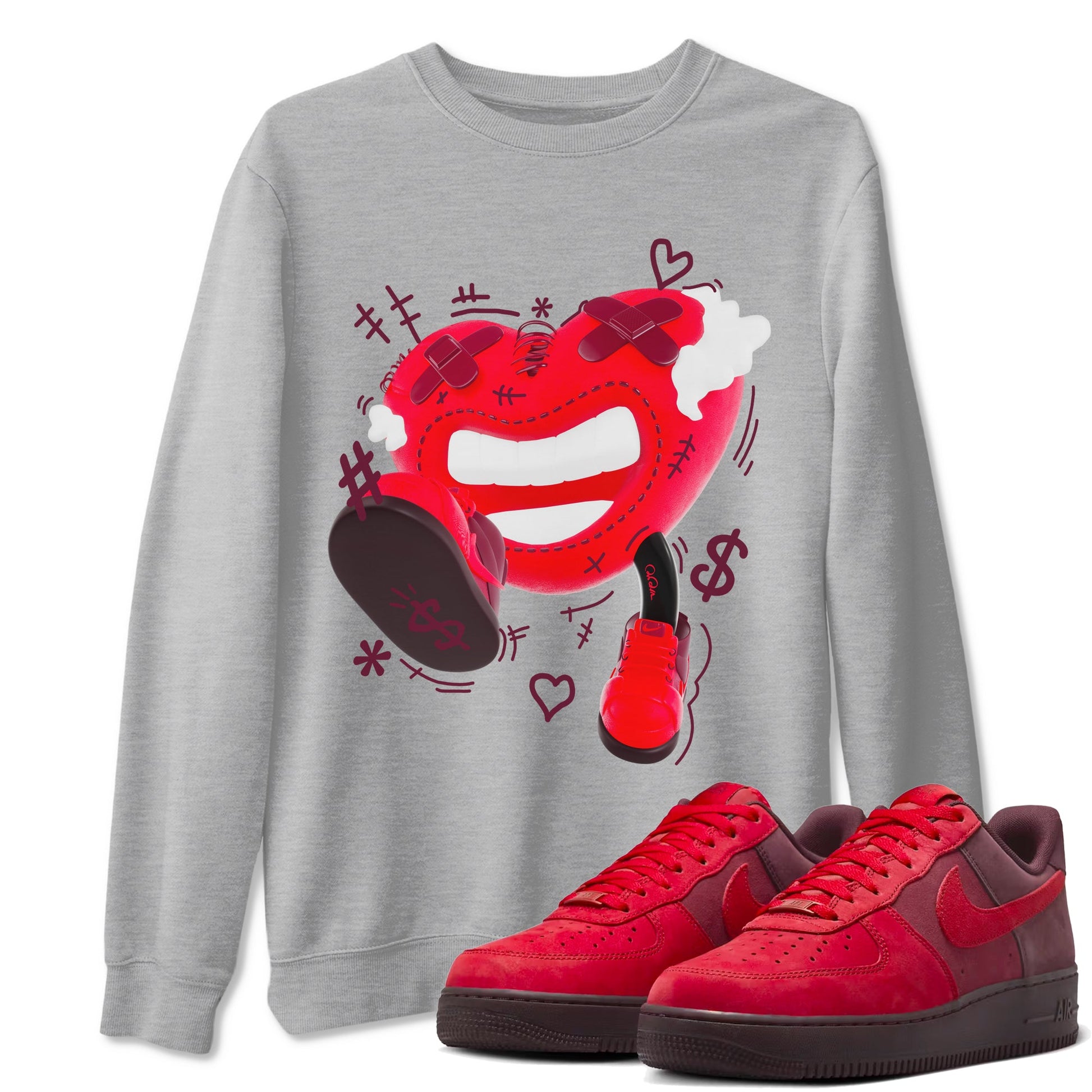 Air Force 1 Layers of Love shirt to match jordans Walk In Love sneaker tees af1 Layers of Love SNRT Sneaker Release Tees unisex cotton Heather Grey 1 crew neck shirt