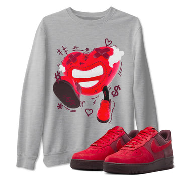 Air Force 1 Layers of Love shirt to match jordans Walk In Love sneaker tees af1 Layers of Love SNRT Sneaker Release Tees unisex cotton Heather Grey 1 crew neck shirt