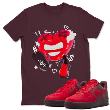 Air Force 1 Layers of Love shirt to match jordans Walk In Love sneaker tees af1 Layers of Love SNRT Sneaker Release Tees unisex cotton Maroon 1 crew neck shirt