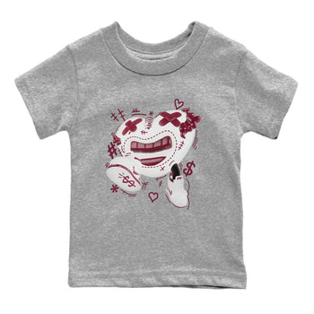 1s Metallic Burgundy shirt to match jordans Walk In Love sneaker tees AJ1 Metallic Burgundy SNRT Sneaker Release Tees Baby Toddler Heather Grey 2 T-Shirt