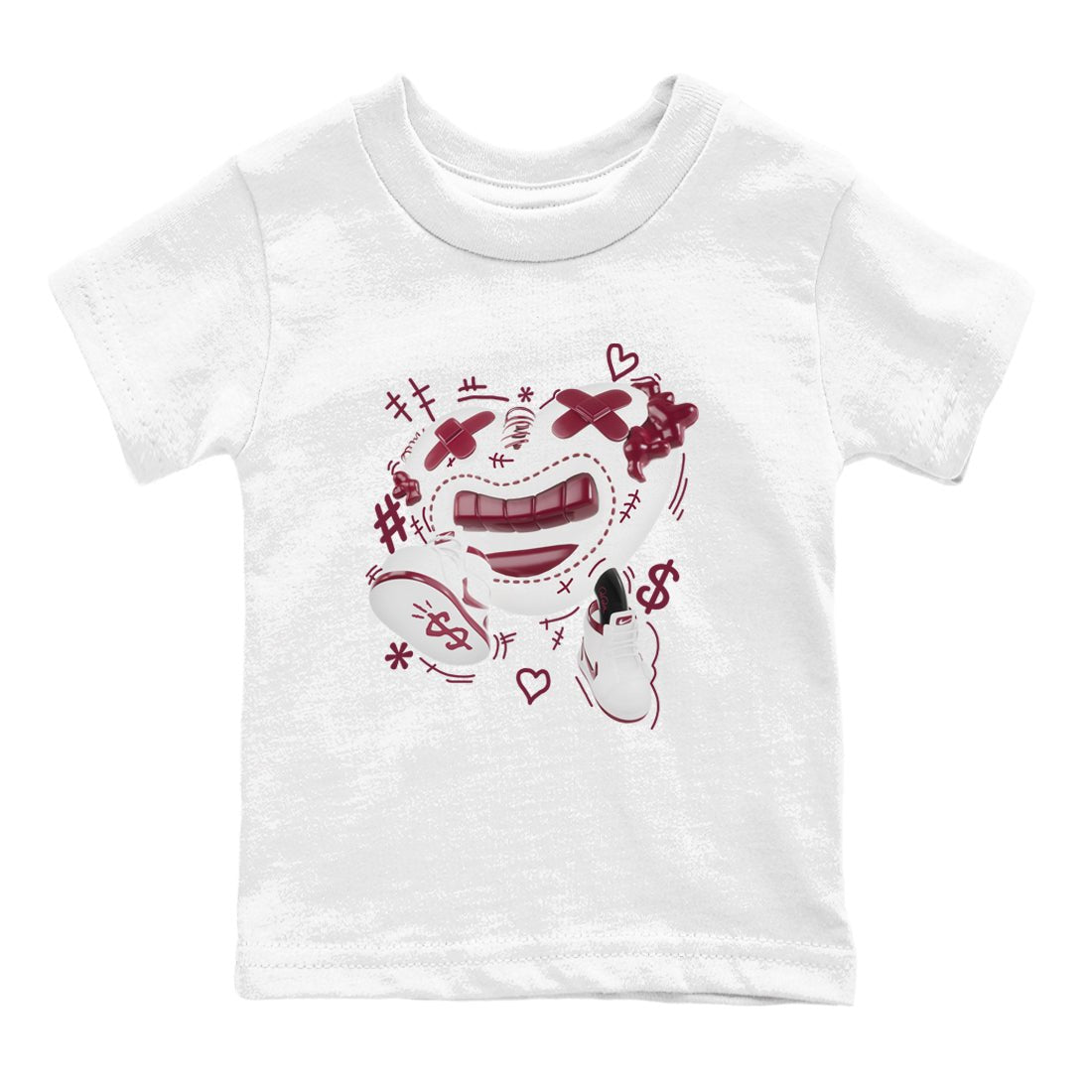 1s Metallic Burgundy shirt to match jordans Walk In Love sneaker tees AJ1 Metallic Burgundy SNRT Sneaker Release Tees Baby Toddler White 2 T-Shirt
