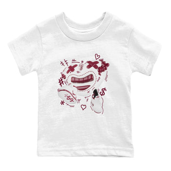 1s Metallic Burgundy shirt to match jordans Walk In Love sneaker tees AJ1 Metallic Burgundy SNRT Sneaker Release Tees Baby Toddler White 2 T-Shirt