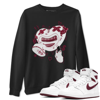 1s Metallic Burgundy shirt to match jordans Walk In Love sneaker tees AJ1 Metallic Burgundy SNRT Sneaker Release Tees Unisex Black 1 T-Shirt