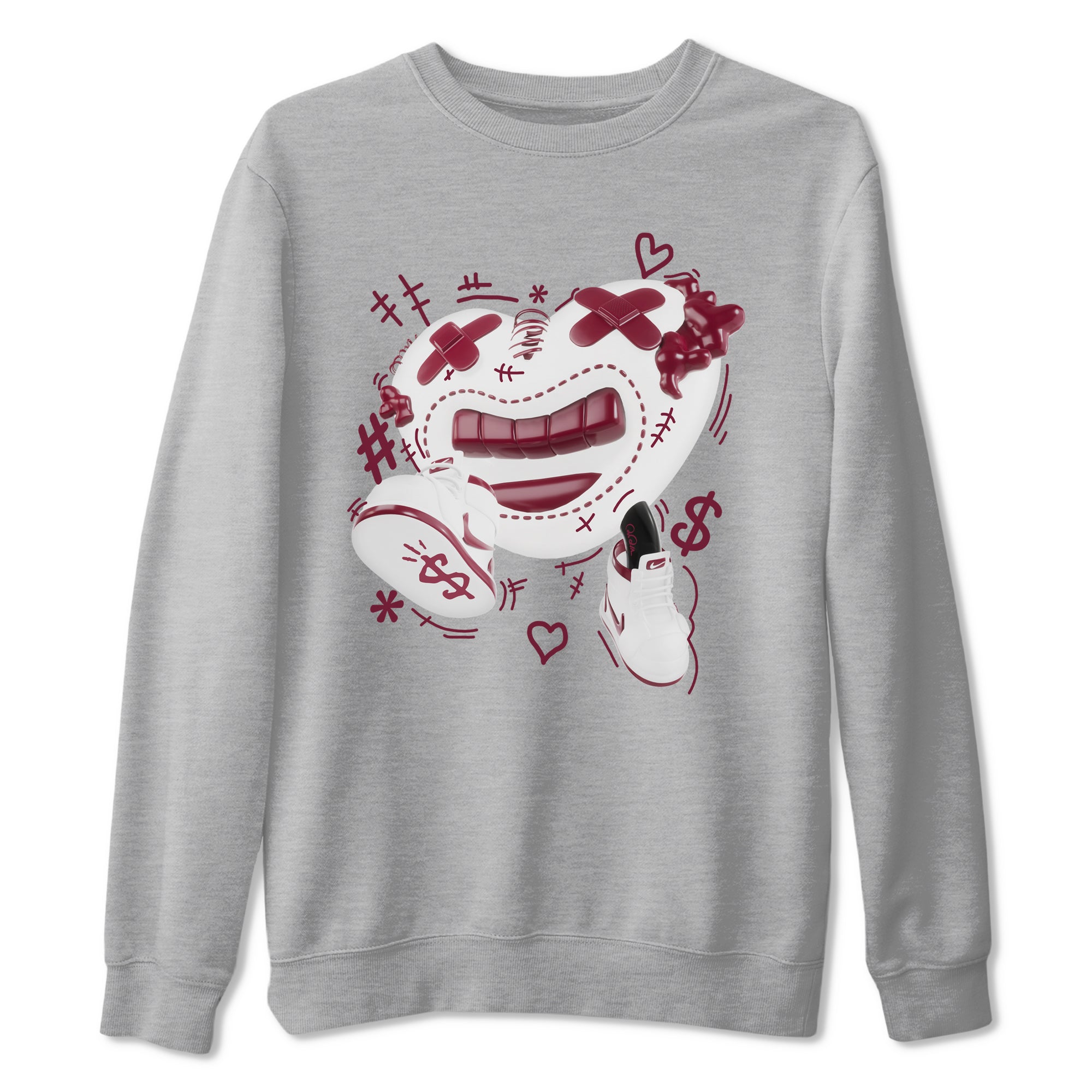 1s Metallic Burgundy shirt to match jordans Walk In Love sneaker tees AJ1 Metallic Burgundy SNRT Sneaker Release Tees Unisex Heather Grey 2 T-Shirt
