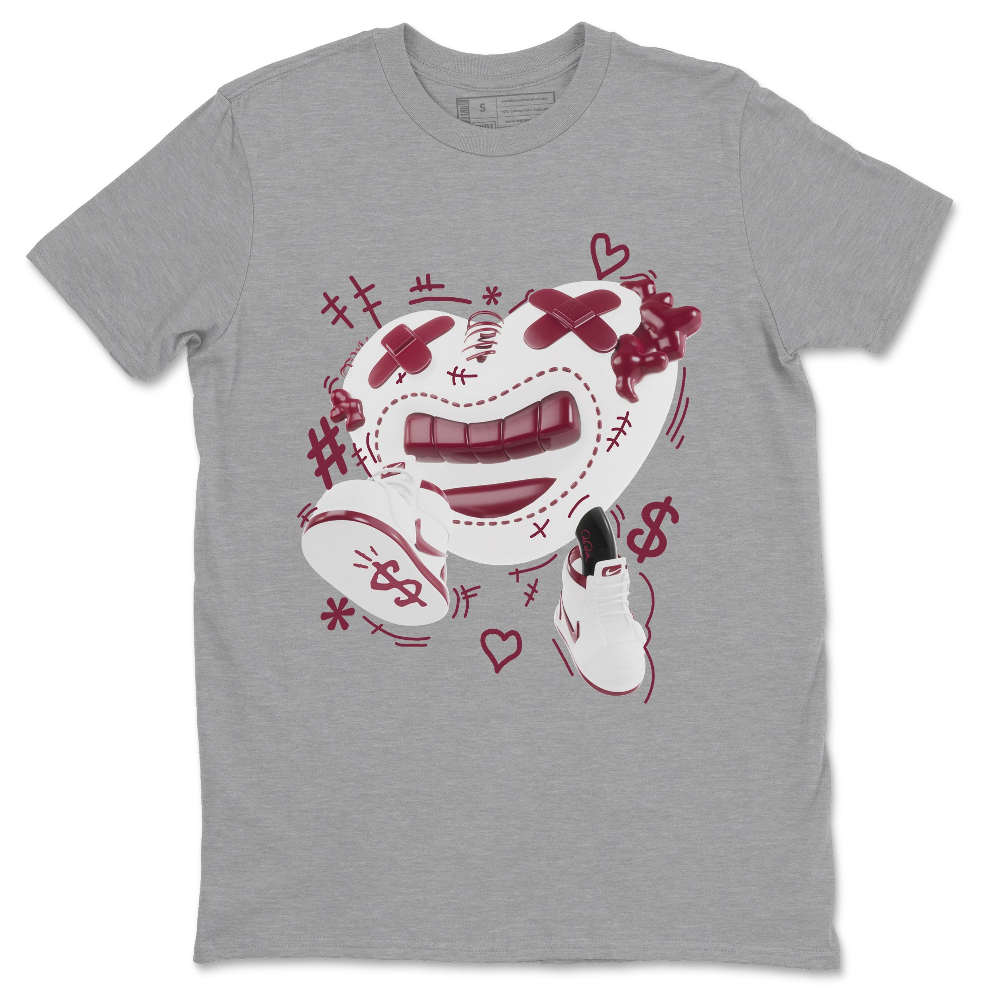1s Metallic Burgundy shirt to match jordans Walk In Love sneaker tees AJ1 Metallic Burgundy SNRT Sneaker Release Tees Unisex Heather Grey 2 T-Shirt
