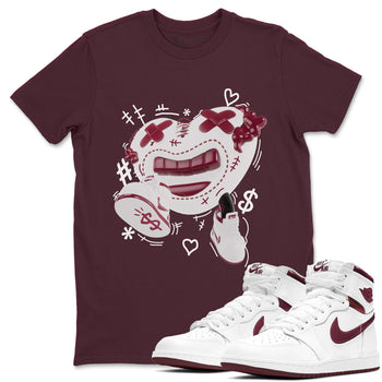 1s Metallic Burgundy shirt to match jordans Walk In Love sneaker tees AJ1 Metallic Burgundy SNRT Sneaker Release Tees Unisex Maroon 1 T-Shirt