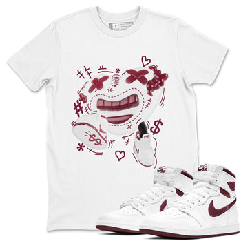 1s Metallic Burgundy shirt to match jordans Walk In Love sneaker tees AJ1 Metallic Burgundy SNRT Sneaker Release Tees Unisex White 1 T-Shirt