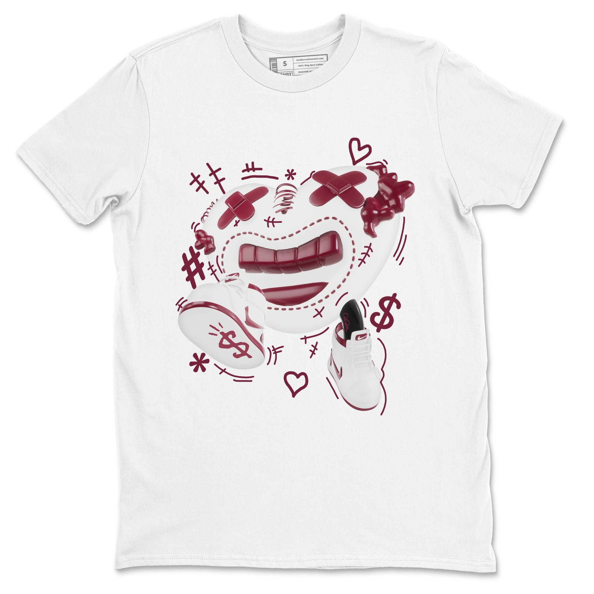 1s Metallic Burgundy shirt to match jordans Walk In Love sneaker tees AJ1 Metallic Burgundy SNRT Sneaker Release Tees Unisex White 2 T-Shirt