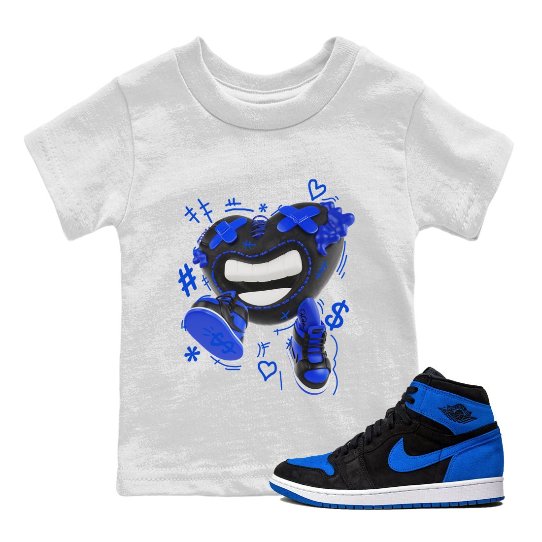 Air Jordan 1 Royal Reimagined shirt to match jordans Walk In Love sneaker tees AJ1 OG HIGH Royal Reimagined SNRT Sneaker Release Tees Baby Toddler White 1 T-Shirt