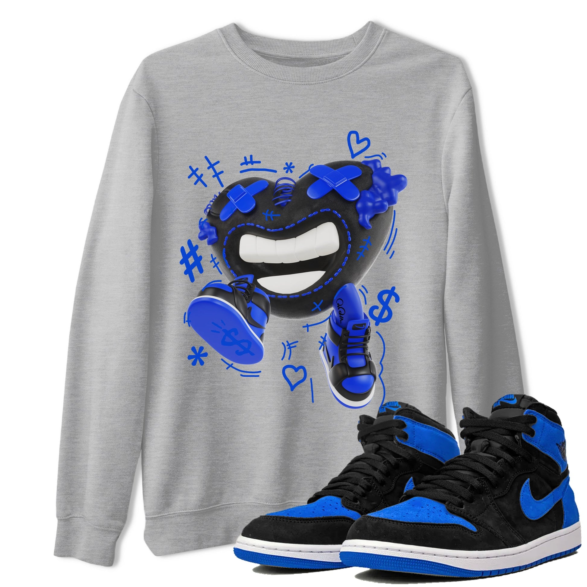 Air Jordan 1 Royal Reimagined shirt to match jordans Walk In Love sneaker tees AJ1 OG HIGH Royal Reimagined SNRT Sneaker Release Tees Unisex Heather Grey 1 T-Shirt