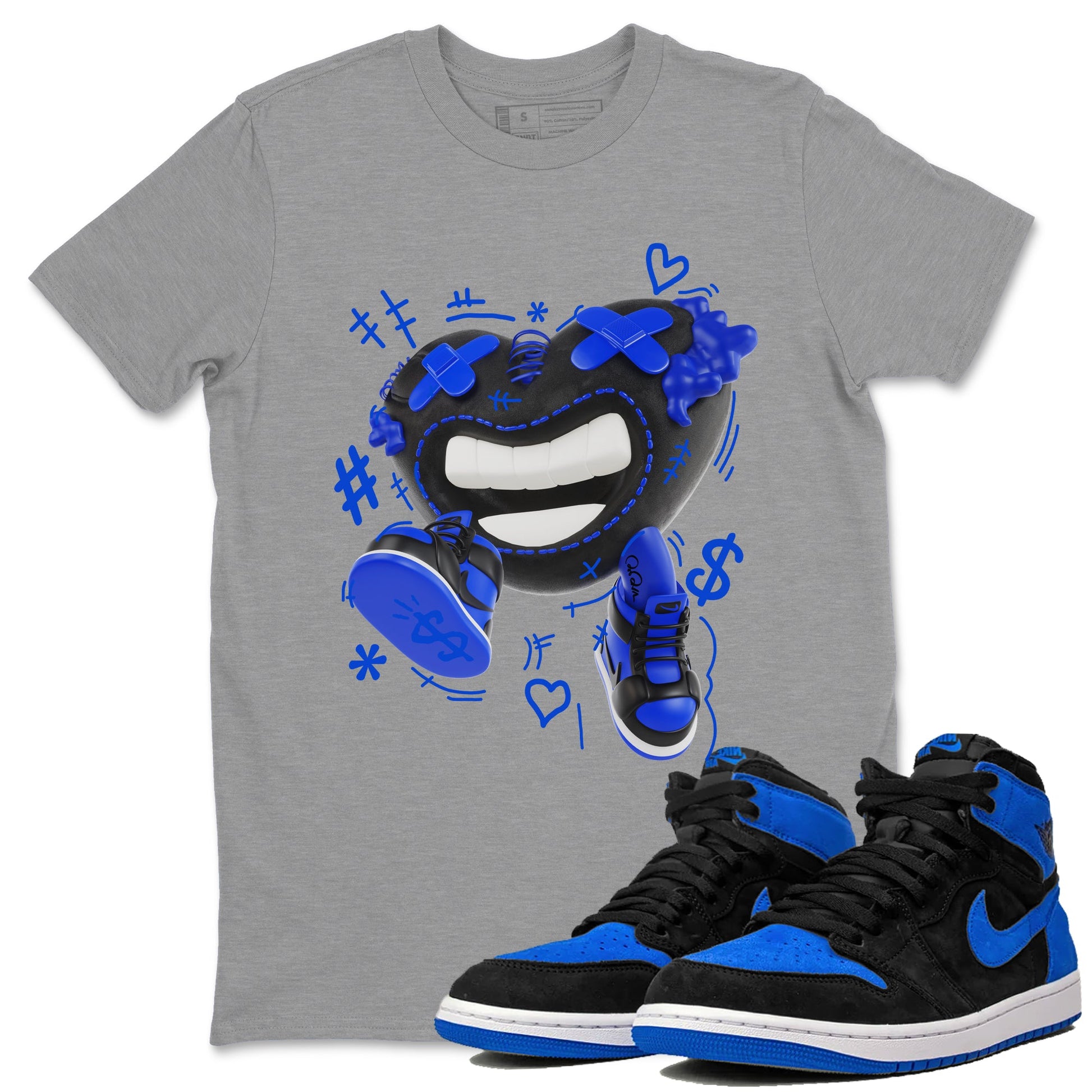 Air Jordan 1 Royal Reimagined shirt to match jordans Walk In Love sneaker tees AJ1 OG HIGH Royal Reimagined SNRT Sneaker Release Tees Unisex Heather Grey 1 T-Shirt