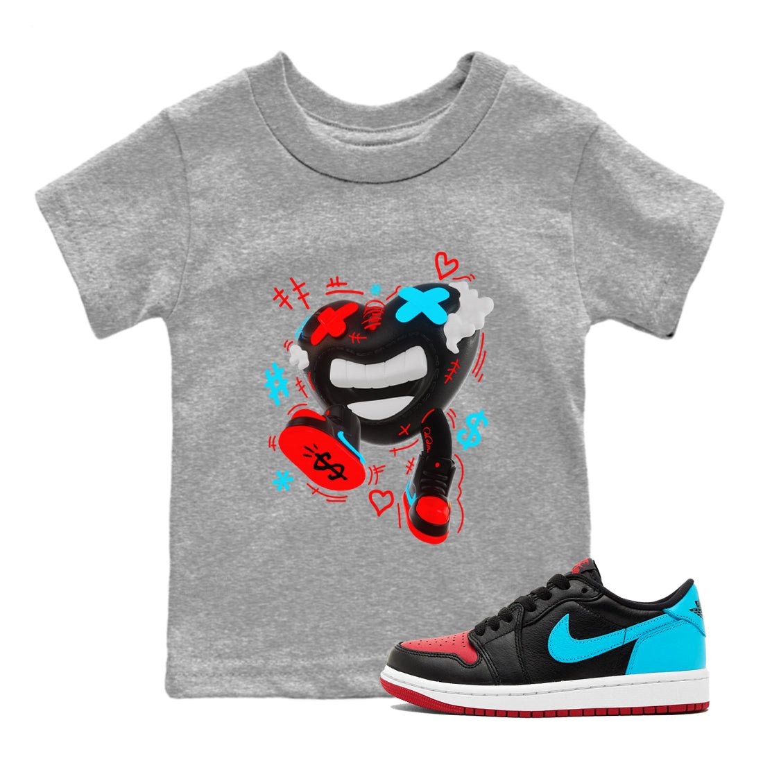 Air Jordan 1 UNC to Chicago shirt to match jordans Walk In Love sneaker tees AJ1 UNC to Chicago SNRT Sneaker Release Tees Baby Toddler Heather Grey 1 T-Shirt