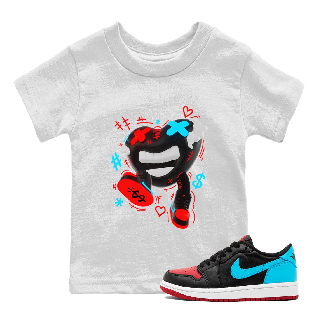 Air Jordan 1 UNC to Chicago shirt to match jordans Walk In Love sneaker tees AJ1 UNC to Chicago SNRT Sneaker Release Tees Baby Toddler White 1 T-Shirt