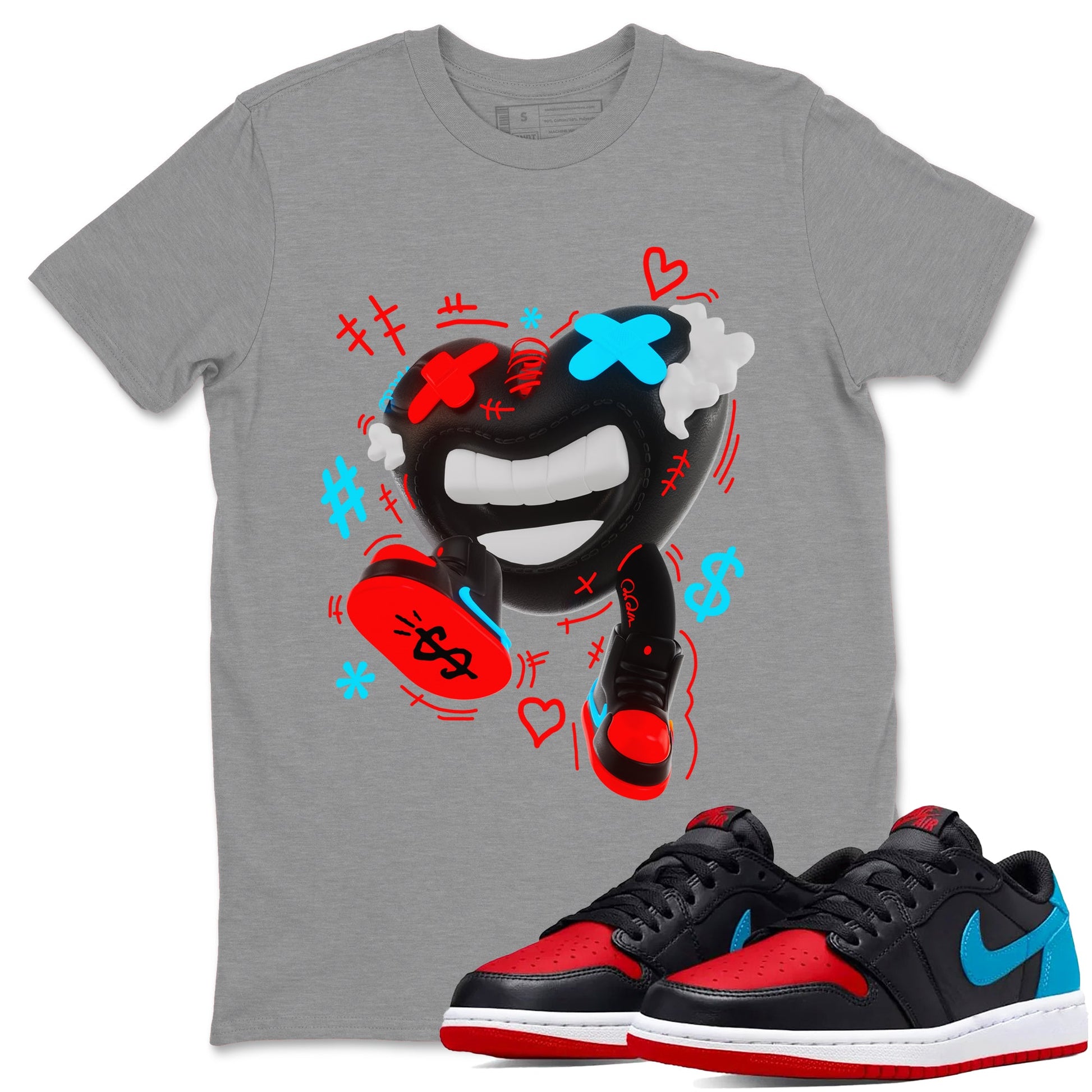 Air Jordan 1 UNC to Chicago shirt to match jordans Walk In Love sneaker tees AJ1 UNC to Chicago SNRT Sneaker Release Tees Unisex Heather Grey 1 T-Shirt