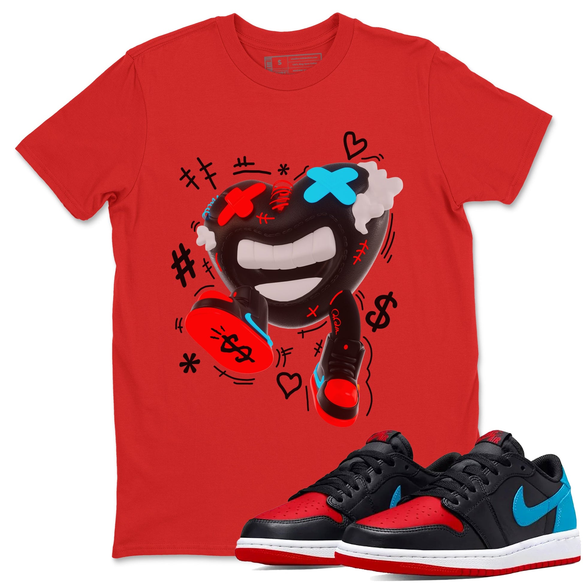 Air Jordan 1 UNC to Chicago shirt to match jordans Walk In Love sneaker tees AJ1 UNC to Chicago SNRT Sneaker Release Tees Unisex Red 1 T-Shirt