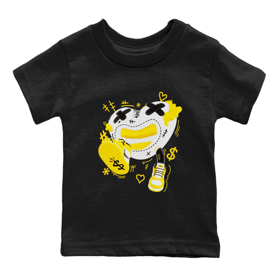 1s Yellow Ochre shirt to match jordans Walk In Love sneaker tees Air Jordan 1 Yellow Ochre SNRT sneaker release tees baby toddler Black 2 cotton Shirt