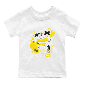 1s Yellow Ochre shirt to match jordans Walk In Love sneaker tees Air Jordan 1 Yellow Ochre SNRT sneaker release tees baby toddler White 2 cotton Shirt