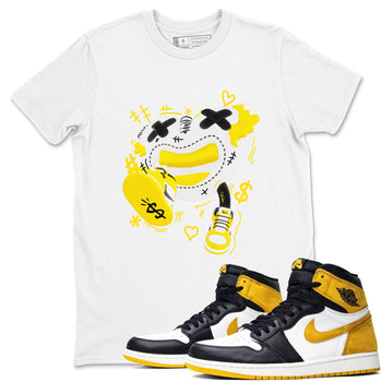 1s Yellow Ochre shirt to match jordans Walk In Love sneaker tees Air Jordan 1 Yellow Ochre SNRT Sneaker Release Tees unisex cotton White 1 crew neck shirt