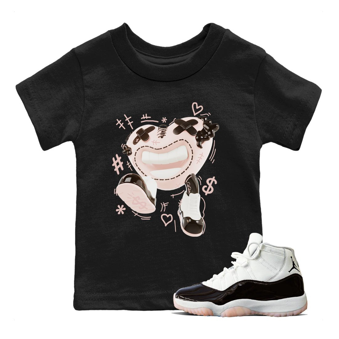 Air Jordan 11 Neapolitan shirt to match jordans Walk In Love sneaker tees AJ11 Neapolitan SNRT Sneaker Release Tees Baby Toddler Black 1 T-Shirt