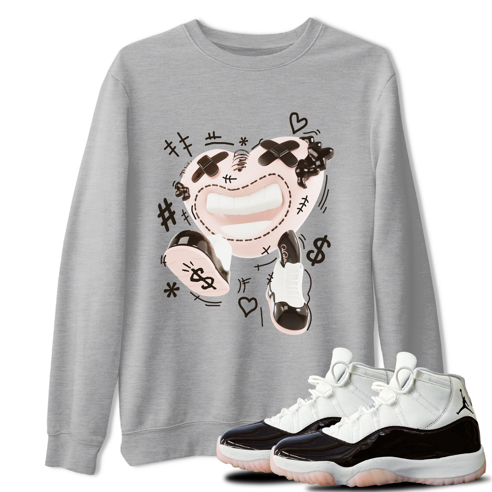 Air Jordan 11 Neapolitan shirt to match jordans Walk In Love sneaker tees AJ11 Neapolitan SNRT Sneaker Release Tees Unisex Heather Grey 1 T-Shirt