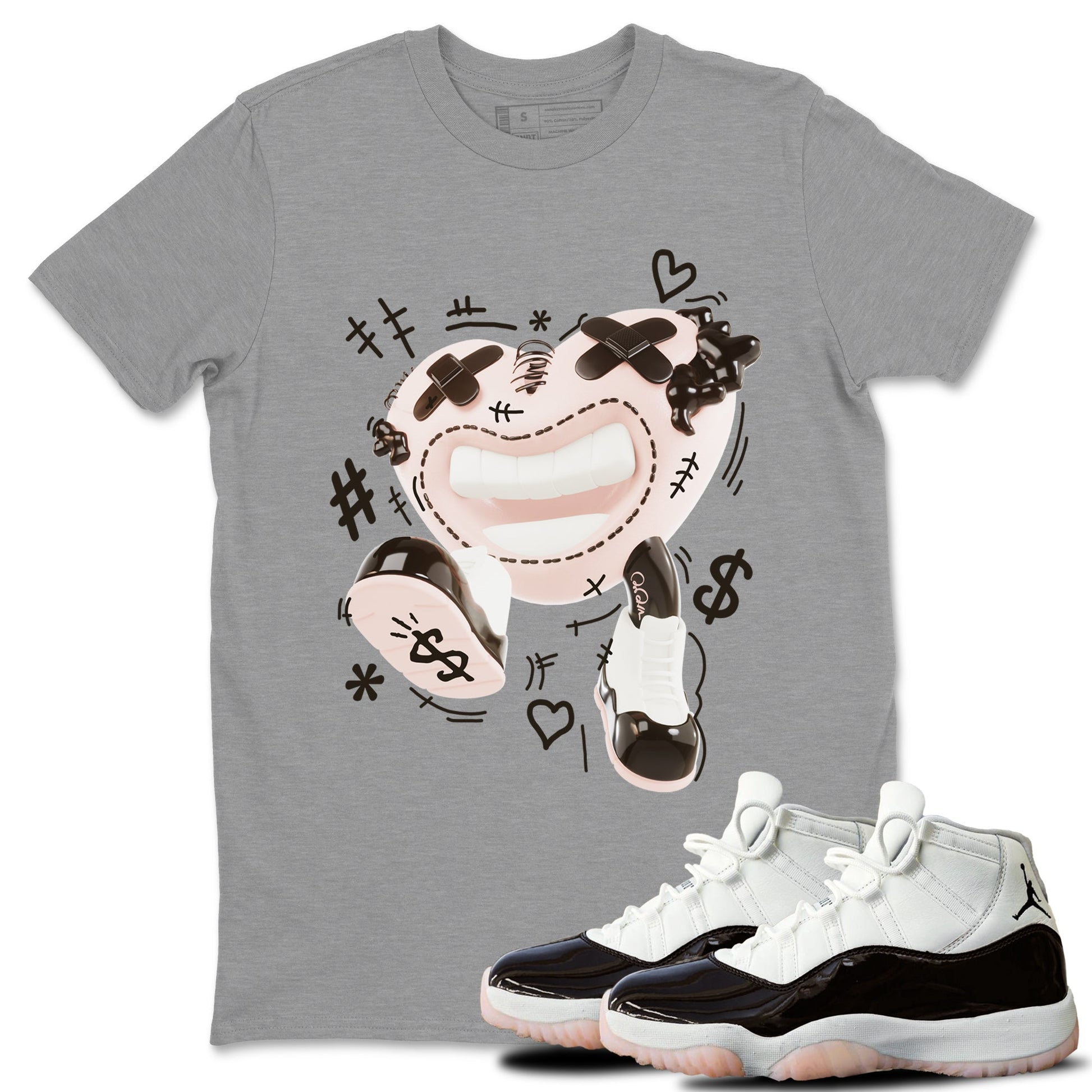 Air Jordan 11 Neapolitan shirt to match jordans Walk In Love sneaker tees AJ11 Neapolitan SNRT Sneaker Release Tees Unisex Heather Grey 1 T-Shirt