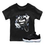 11s Black and Varsity Royal shirt to match jordans Walk In Love sneaker tees Air Jordan 11 Black/Varsity Royal SNRT Sneaker Release Tees Baby Toddler Black 1 T-Shirt