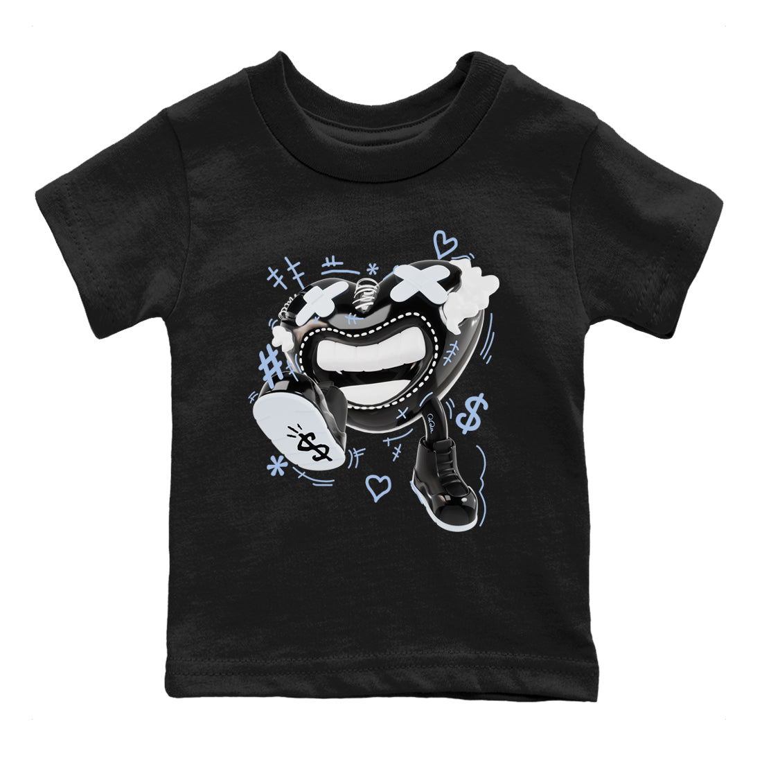 11s Black and Varsity Royal shirt to match jordans Walk In Love sneaker tees Air Jordan 11 Black/Varsity Royal SNRT Sneaker Release Tees Baby Toddler Black 2 T-Shirt