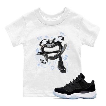 11s Black and Varsity Royal shirt to match jordans Walk In Love sneaker tees Air Jordan 11 Black/Varsity Royal SNRT Sneaker Release Tees Baby Toddler White 1 T-Shirt