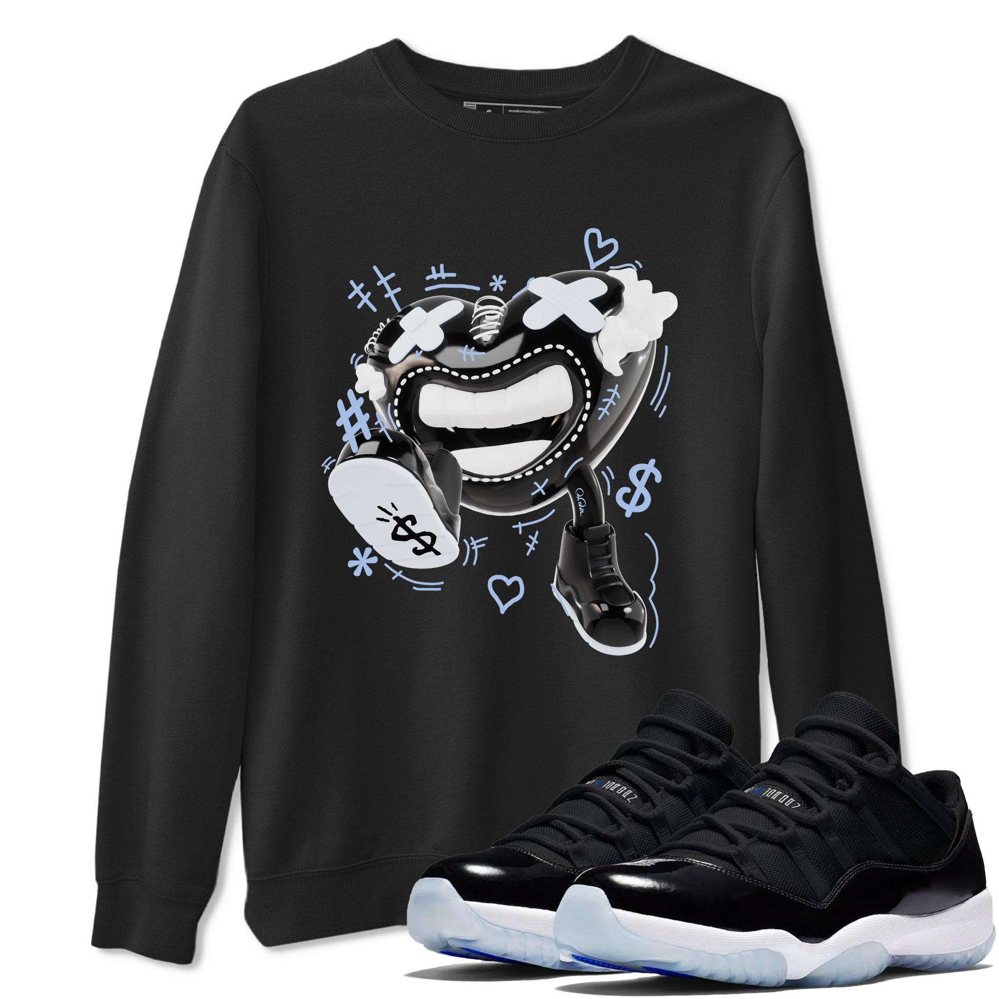 11s Black and Varsity Royal shirt to match jordans Walk In Love sneaker tees Air Jordan 11 Black/Varsity Royal SNRT Sneaker Release Tees Unisex Black 1 T-Shirt
