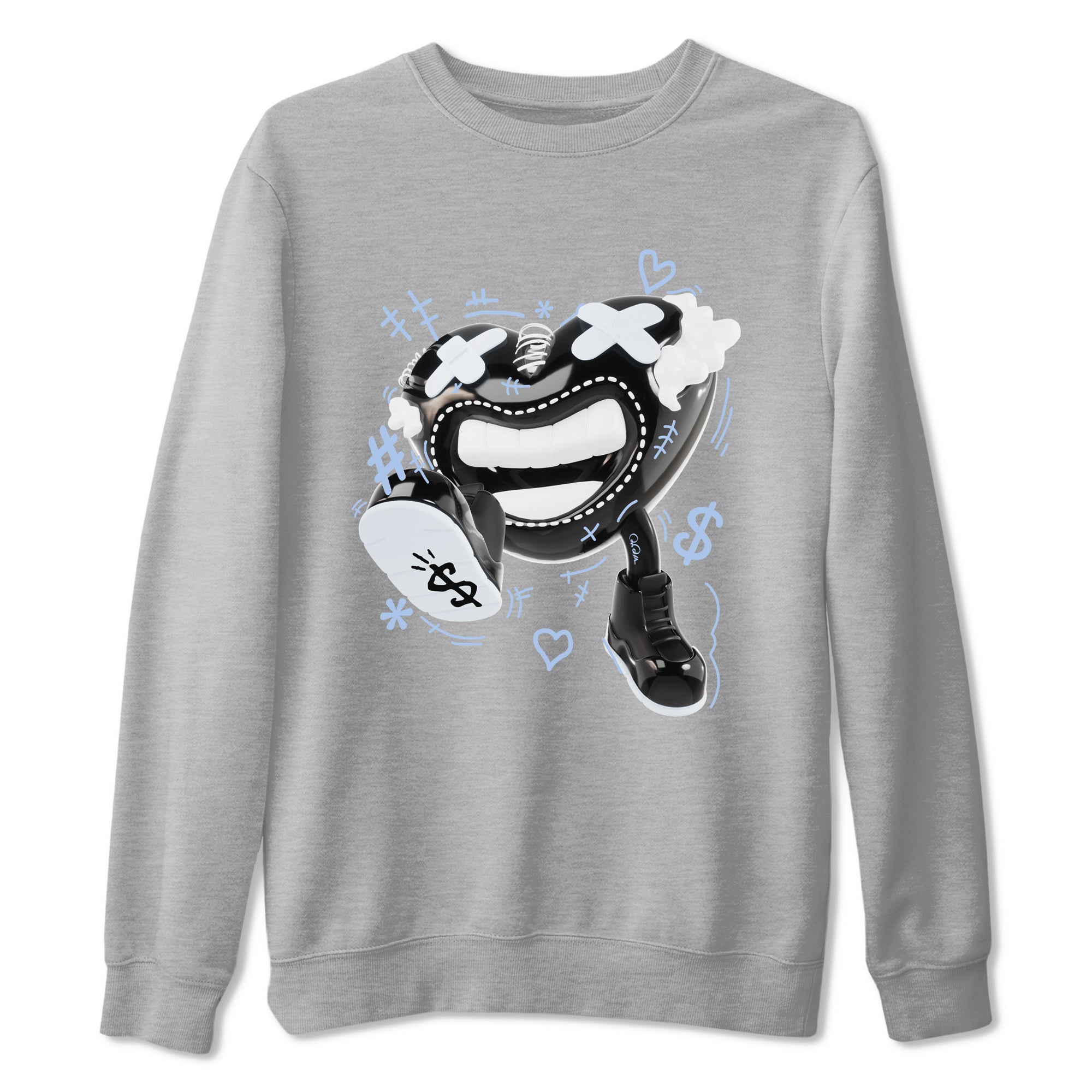 11s Black and Varsity Royal shirt to match jordans Walk In Love sneaker tees Air Jordan 11 Black/Varsity Royal SNRT Sneaker Release Tees Unisex Heather Grey 2 T-Shirt