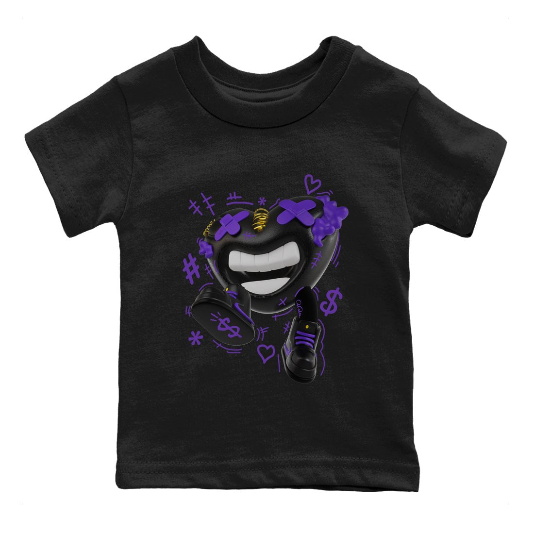 Air Jordan 12 Field Purple shirt to match jordans Walk In Love sneaker tees AJ12 Field Purple SNRT Sneaker Release Tees Baby Toddler Black 2 T-Shirt